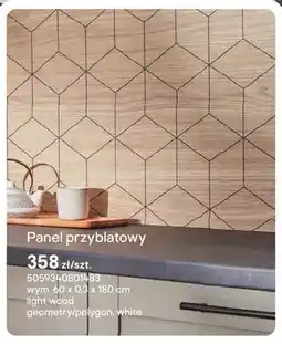 Castorama Panel przyblatowy light wood geometry/polygon, white wym. 60x0,3x180cm oferta