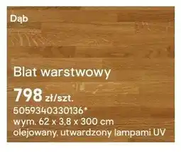 Castorama Blat warstwowy Dąb olejowany utwardzony lampami UV 62x3,8x300cm oferta