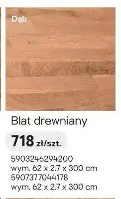 Castorama Blat drewniany Dąb 62x2,7x300cm oferta