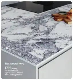 Castorama Blat kompaktowy White Iceberg Marble 62x1.2x300cm oferta