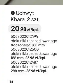 Castorama Uchwyt Khara efekt niklu szczotkowanego tłoczonego 188mm 2-pak oferta