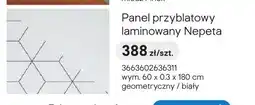 Castorama Panel przyblatowy laminowany Nepeta geometryczny / biały 60x0,3x180cm oferta