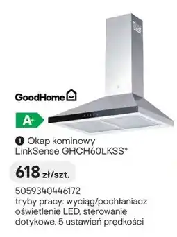 Castorama Okap kominowy GoodHome LinkSense GHCH60LKSS oferta