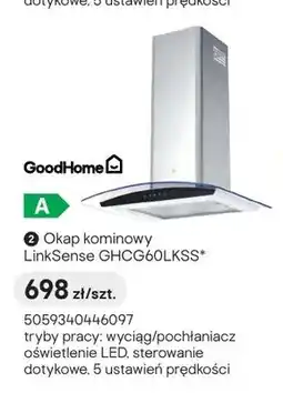 Castorama Okap kominowy GoodHome LinkSense GHCG60LKSS oferta