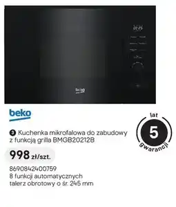 Castorama Kuchenka mikrofalowa do zabudowy z funkcją grilla beko BMGB20212B oferta