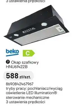 Castorama Okap szafkowy beko HNU61422B oferta