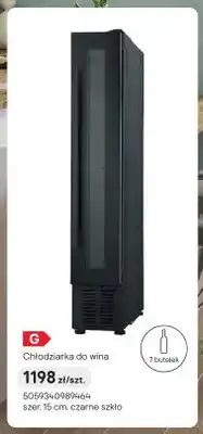 Castorama Chłodziarka do wina 7 butelek szer. 15cm czarne szkło oferta