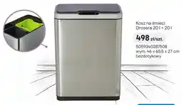 Castorama Kosz na śmieci bezdotykowy Drosera 20l+20l wym. 46x65,5x27cm oferta