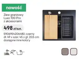 Castorama Zlew granitowy Luxo 100 Pro z akcesoriami czarny dł. 49 x szer. 45 x gł. 20,5cm oferta