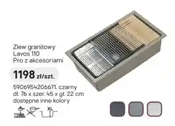 Castorama Zlew granitowy Lavos 110 Pro z akcesoriami czarny dł. 76 x szer. 45 x gł. 22cm oferta