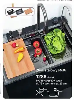 Castorama Zlew stalowy Multi tytan 75x46x22cm oferta