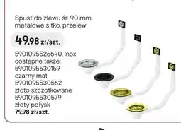 Castorama Spust do zlewu śr. 90mm metalowe sitko przelew inox oferta