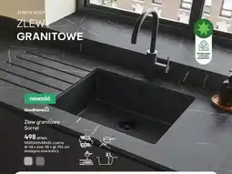 Castorama Zlew granitowy GoodHome Sorrel czarny dł. 46 x szer. 55 x gł. 19,4cm oferta