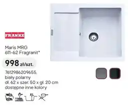 Castorama Zlew Franke Maris MRG 611-62 Fragranit biały polarny 62x50x20cm oferta