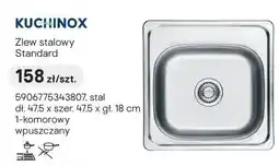 Castorama Zlew stalowy Kuchinox Standard stal 47,5x47,5x18cm 1-komorowy wpuszczany oferta