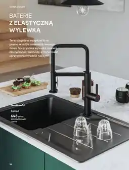 Castorama Bateria z elastyczną wylewką GoodHome Kamut czarna oferta