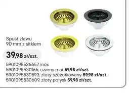 Castorama Spust zlewu 90mm z sitkiem inox oferta
