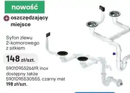 Castorama Syfon zlewu 2-komorowego z sitkiem czarny mat oferta