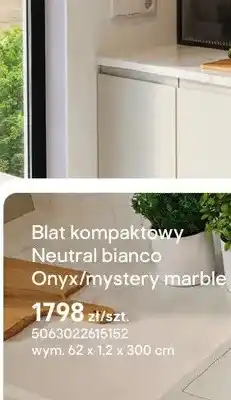Castorama Blat kompaktowy Neutral bianco Onyx/mystery marble 62x1,2x300cm oferta
