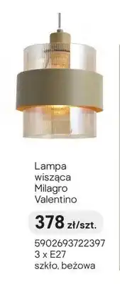 Castorama Lampa wisząca Milagro Valentino 3 x E27 szkło beżowa oferta