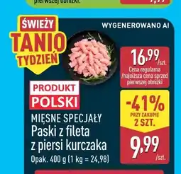 ALDI Paski z fileta z piersi kurczaka Mięsne Specjały oferta