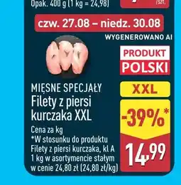 ALDI Filety z piersi kurczaka XXL Mięsne Specjały oferta