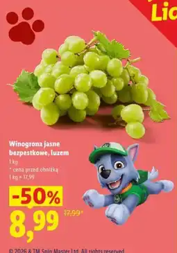 Lidl Winogrona jasne bezpestkowe, luzem oferta