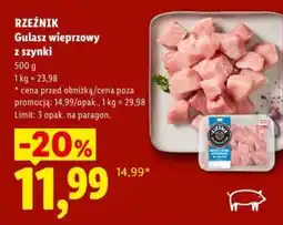 Lidl RZEŹNIK Gulasz wieprzowy z szynki oferta