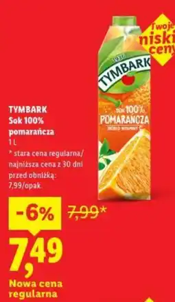 Lidl Sok 100% pomarańcza oferta