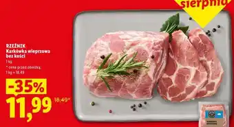 Lidl RZEŹNIK Karkówka wieprzowa bez kości oferta