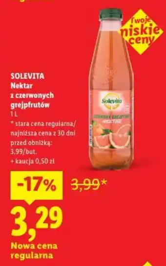 Lidl Solevita Nektar z czerwonych grejpfrutów oferta