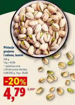 Lidl Pistacje prażone i solone, luzem oferta