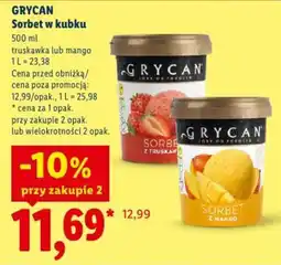 Lidl Sorbet w kubku GRYCAN oferta