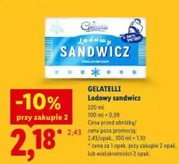 Lidl Gelatelli Lodowy sandwicz śmietankowy oferta