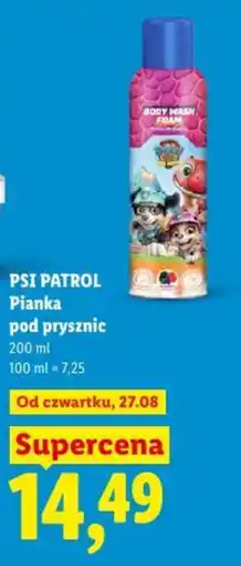 Lidl PSI PATROL Pianka pod prysznic oferta