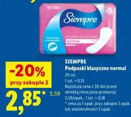 Lidl Siempre Podpaski klasyczne normal oferta