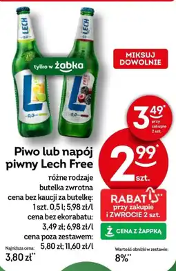 Żabka Piwo lub napój piwny Lech Free oferta