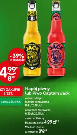 Żabka Napój piwny lub Piwo Captain Jack oferta