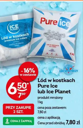 Żabka Lód w kostkach Pure Ice lub Ice Planet oferta
