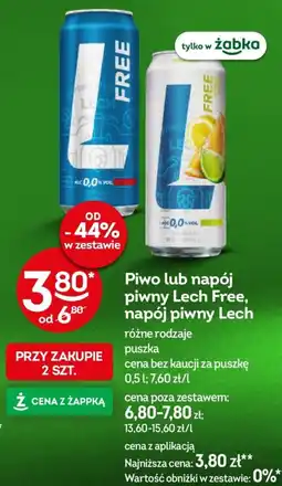 Żabka Piwo lub napój piwny Lech Free, napój piwny Lech oferta
