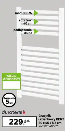 Leroy Merlin Grzejnik łazienkowy KENT oferta