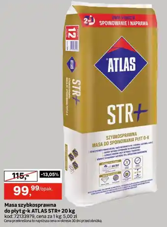 Leroy Merlin Masa szybkosprawna do płyt g-k ATLAS STR+ oferta