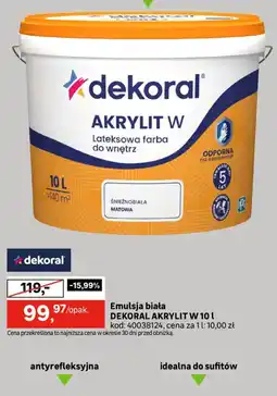 Leroy Merlin Emulsja biała DEKORAL AKRYLIT oferta