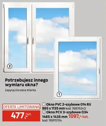 Okno PVC 2-szybowe O14 RU
