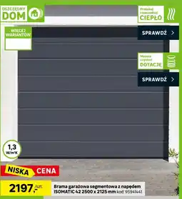Leroy Merlin Brama garażowa segmentowa z napędem ISOMATIC 42 oferta