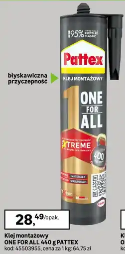 Leroy Merlin Klej montażowy ONE FOR ALL 440 g PATTTEX oferta
