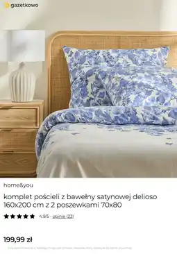 Home&You home&you komplet pościeli z bawełny satynowej delioso 160x200 cm z 2 poszewkami 70x80 oferta