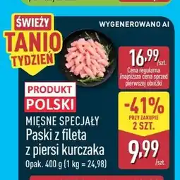 ALDI Paski z fileta z kurczaka Mięsne Specjały oferta