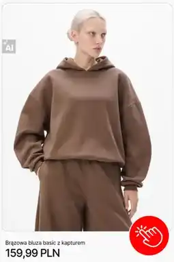 Cropp Brązowa bluza basic z kapturem Cropp oferta