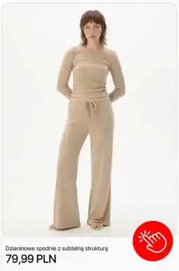 Cropp Dzianinowe spodnie z subtelną strukturą Cropp oferta